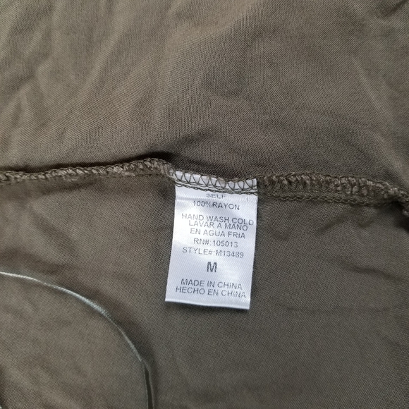 Andrea by Unit Embroidered Shirt Olive Green Shirt Soft Lightweight Size M - Picture 4 of 10